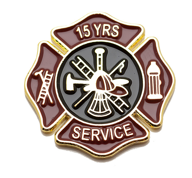 2nd Alarm Service Pin Red 15 Year